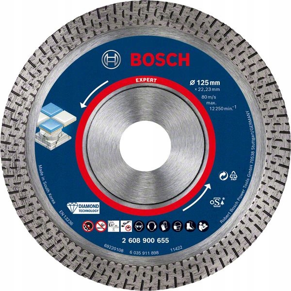 Diamantový řezný kotouč 125x22,23x1,4x10 mm Bosch Expert HardCeramic