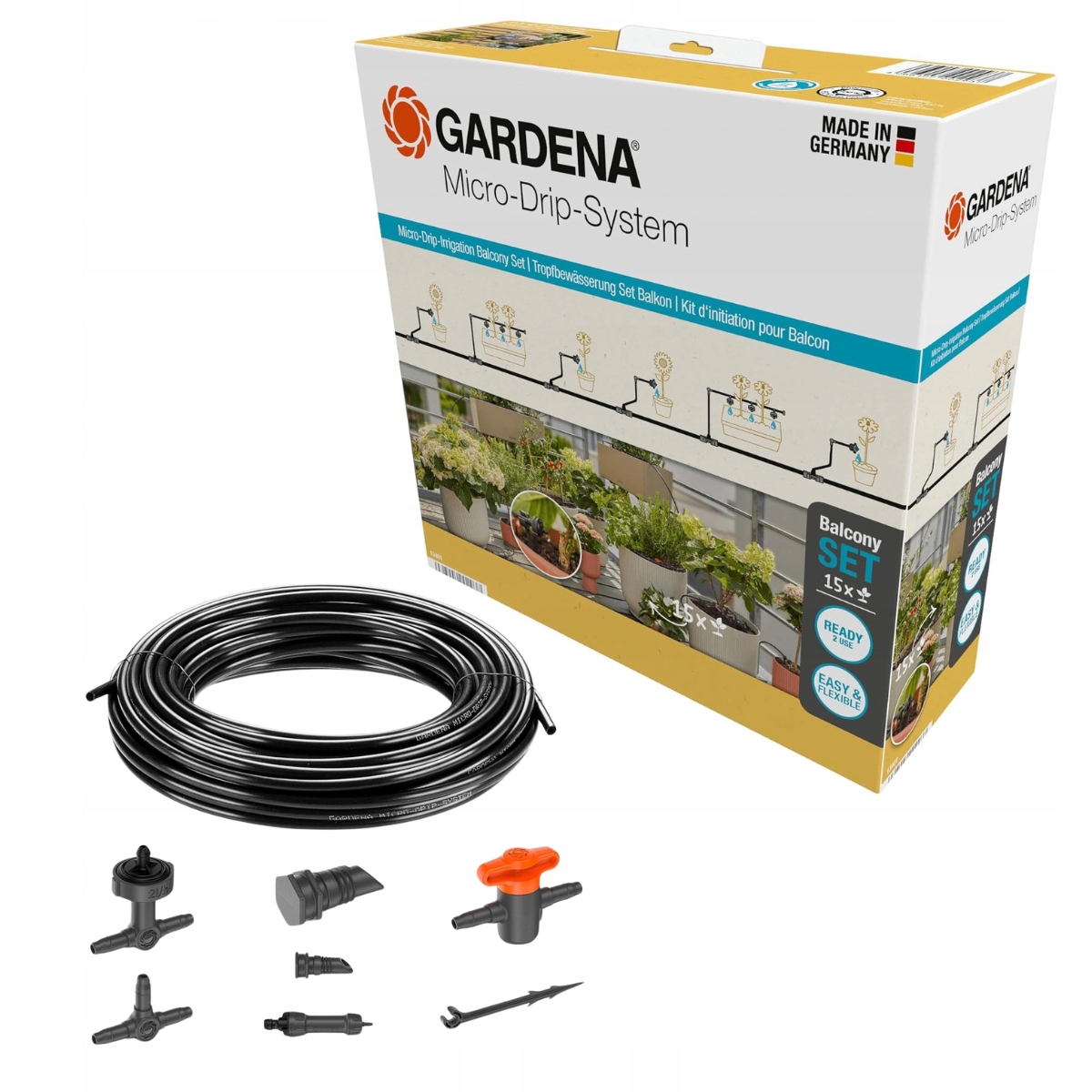 Micro-Drip Balkonové kapkové zavlažování Gardena 13401-20 až 15 rostlin