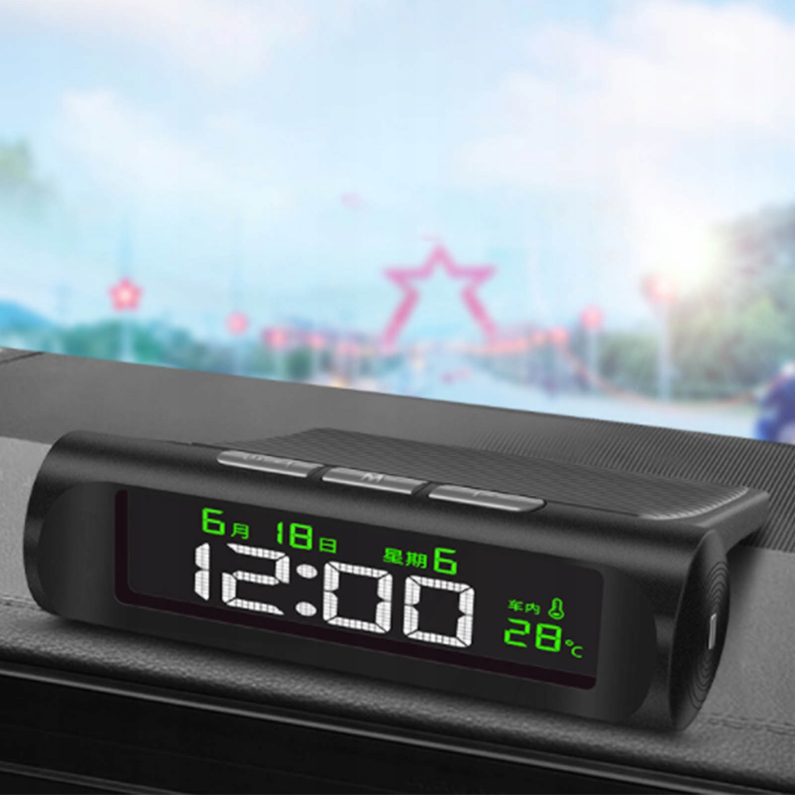 ZEGAREK TERMOMETR SAMOCHODOWY WEWNĄTRZ ZEWNĄTR Kod producenta 204322