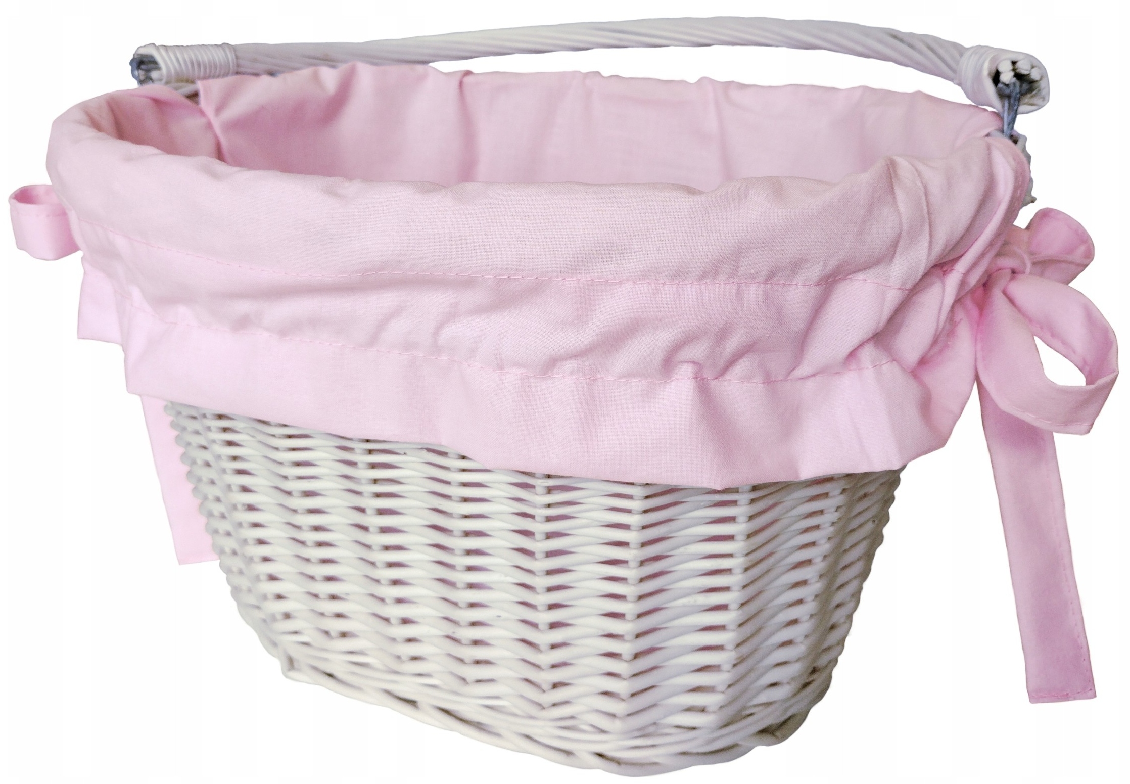 Koszyk na rower wiklinowy kosz na kierownicę z uchwytem wkład róż Jackmar