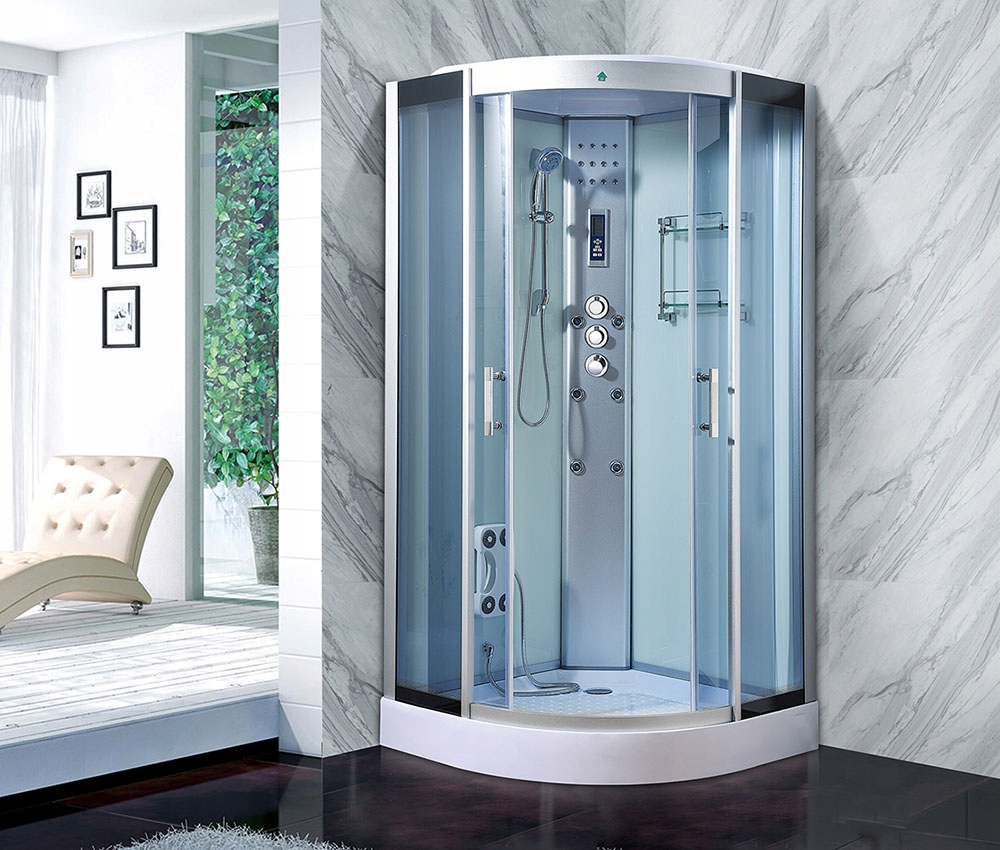 KABINA PRYSZNICOWA Z HYDROMASAŻEM NAROŻNA 110X110X215CM ZABUDOWANA, MAZUR EAN (GTIN) 5905440802083