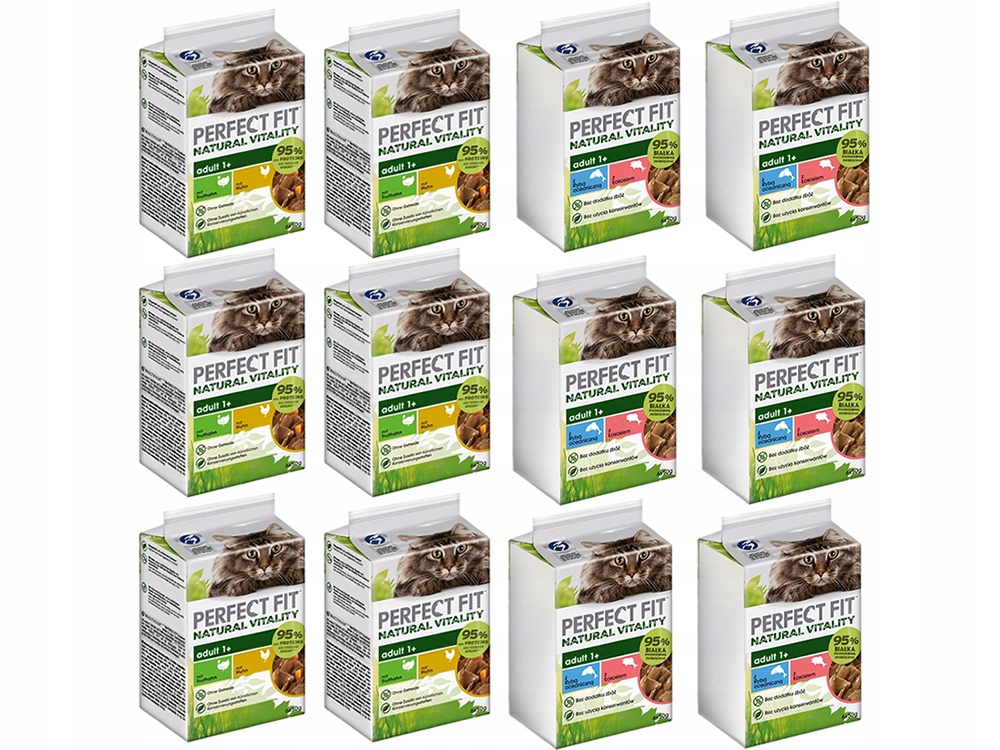 Levně Perfect Fit Natural Vitality 72x50g MIX Chutí Pro Kočky 3,6 kg