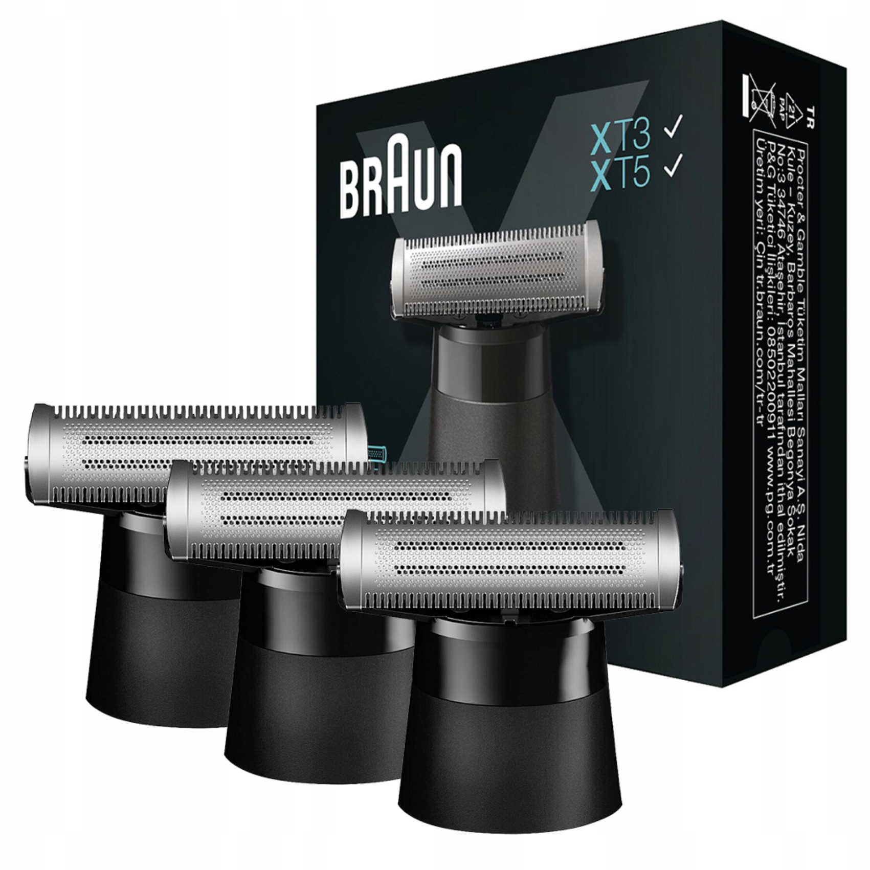 3x Braun XT10 vyměnitelná holicí hlava pro holicí strojek Série X