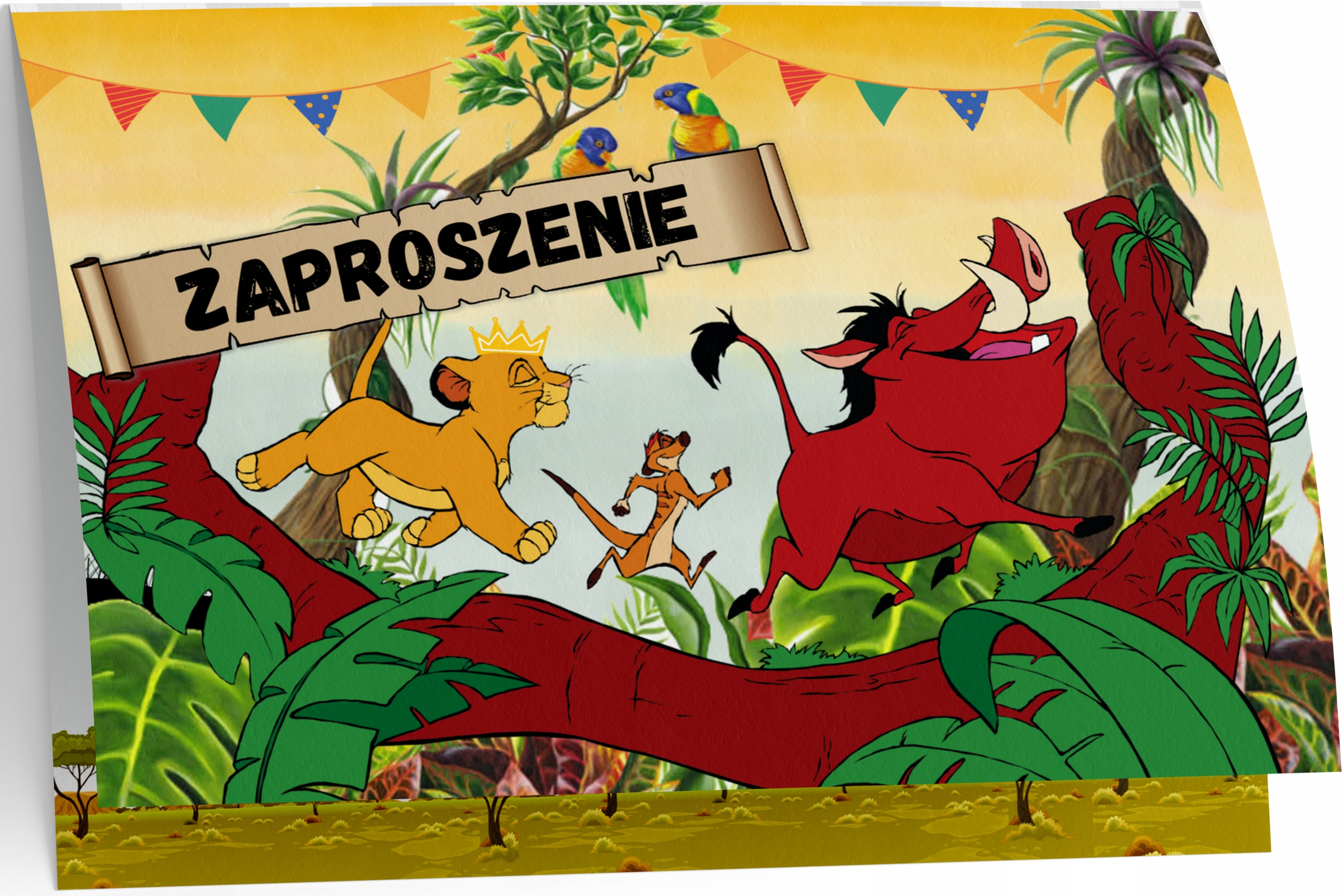ZAPROSZENIE KRÓL LEW ZAPROSZANIA SIMBA PUMA 20x15 cm
