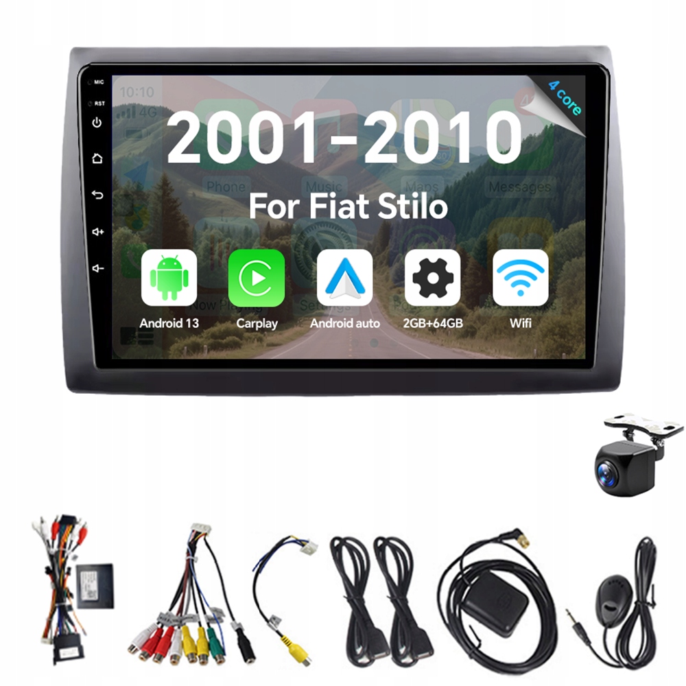 2Din Android 13 autorádio pre Fiat Stilo 2001-2010 Carplay Gps Rds