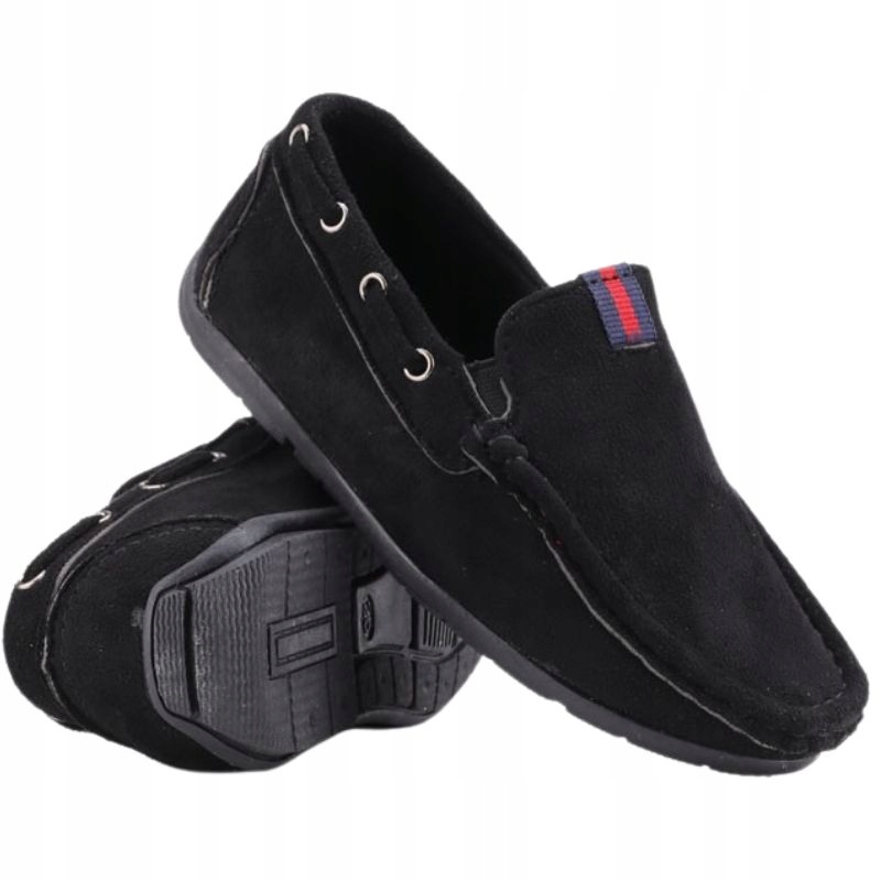 

Mokasyny chłopięce półbuty komunijne czarne zamsz