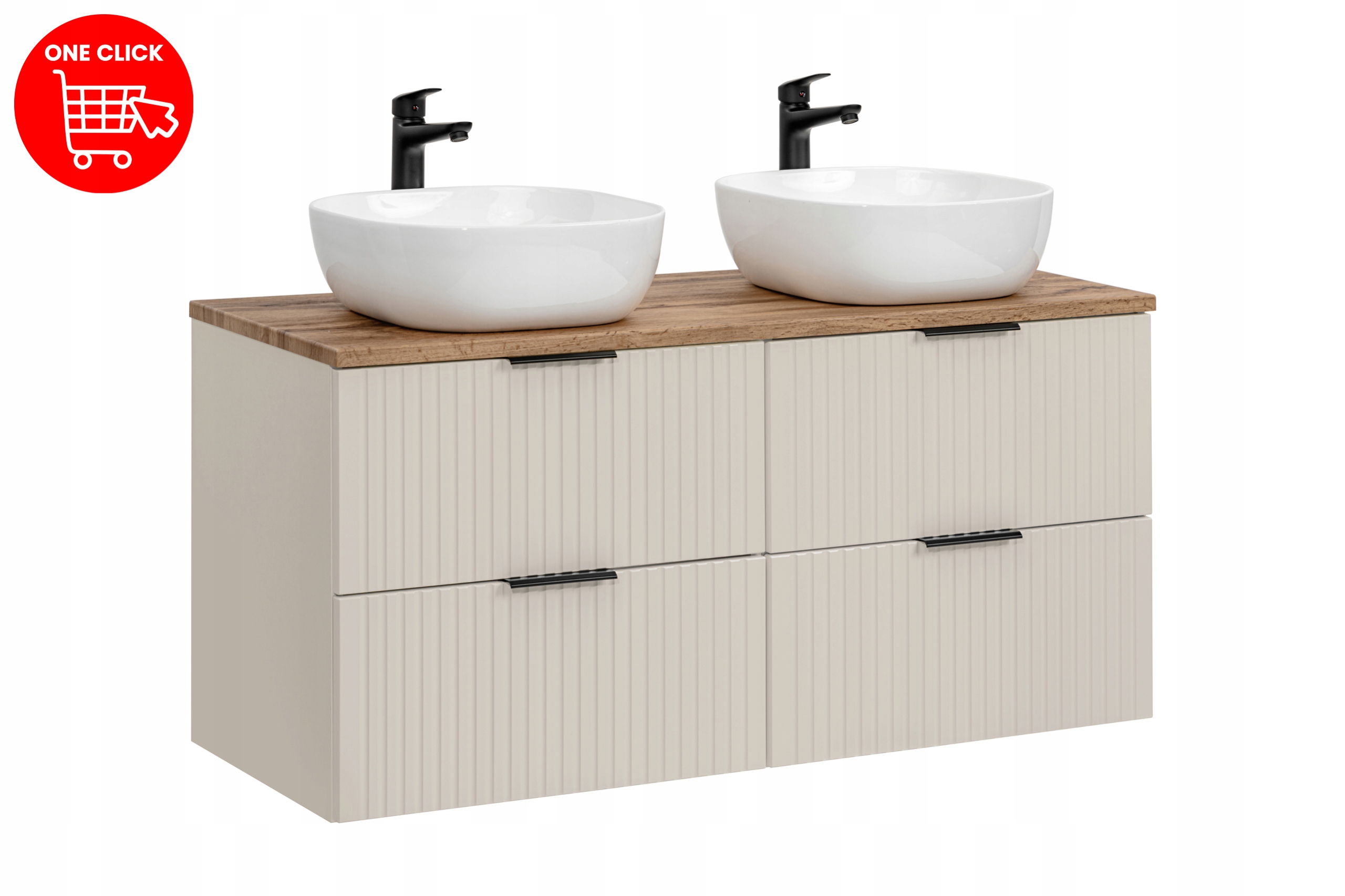 Nábytková sestava 120 cm s deskou a 2 umyvadly na desku Smile