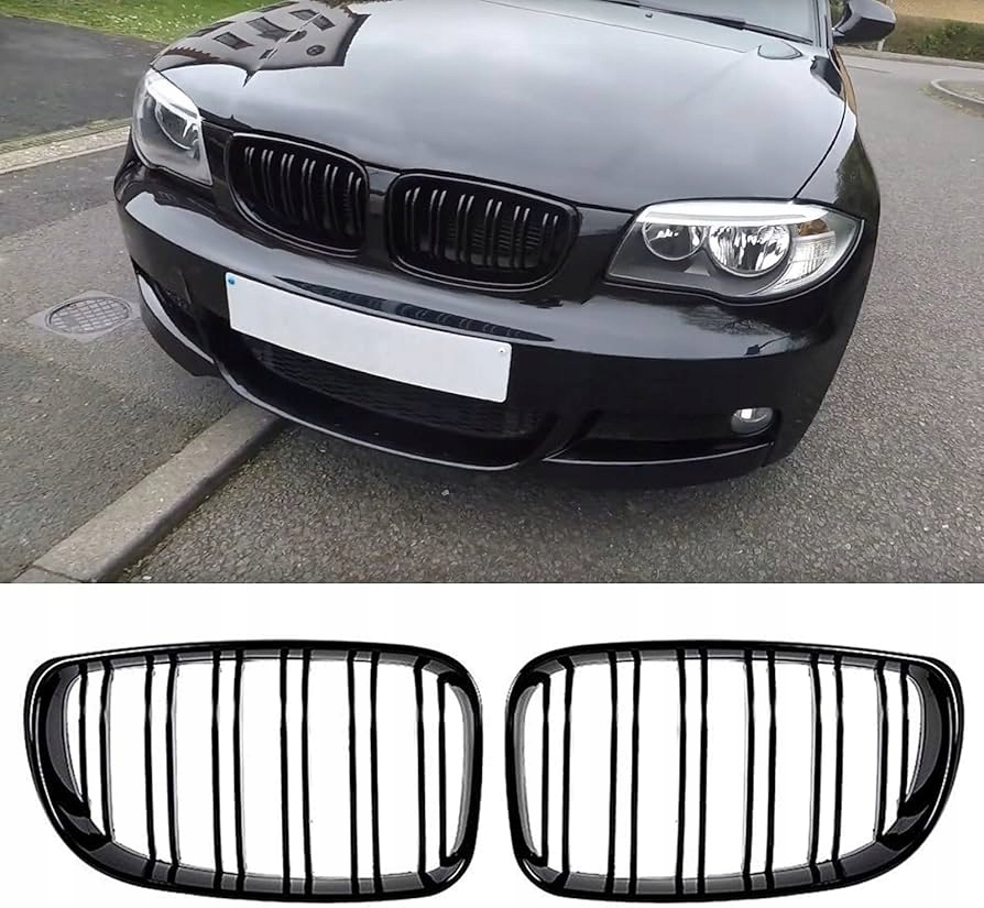 ATRAPA GRILL NERKI BMW 1 E81 E87 E88 LIFT PIANO BLACK PODWÓJNE ŻEBRA TUNING Jakość części (zgodnie z GVO) P - zamiennik o jakości porównywalnej do oryginału