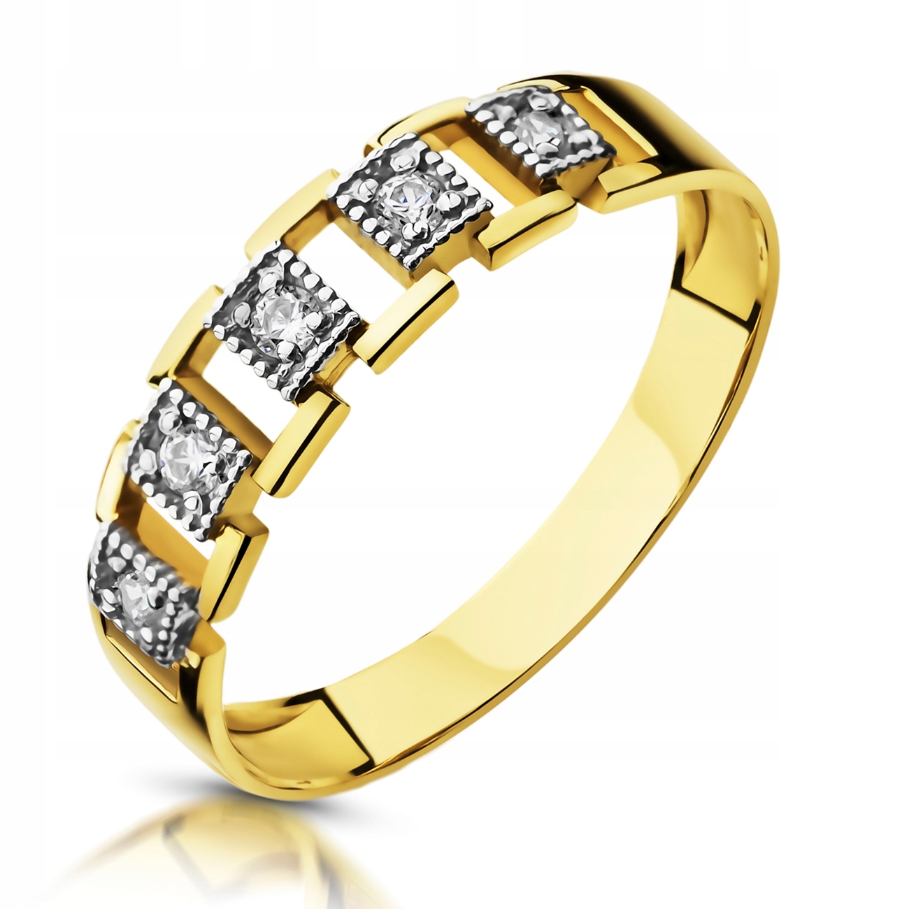 

Złoty Pierścionek Zaręczynowy 333 8K Cyrkonia r19