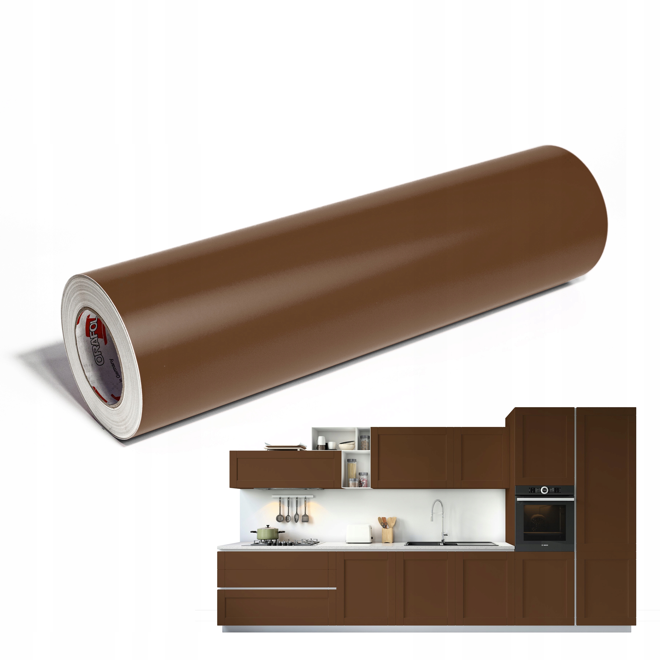 

Okleina Meblowa 50 x 100 cm Brązowy Matowy