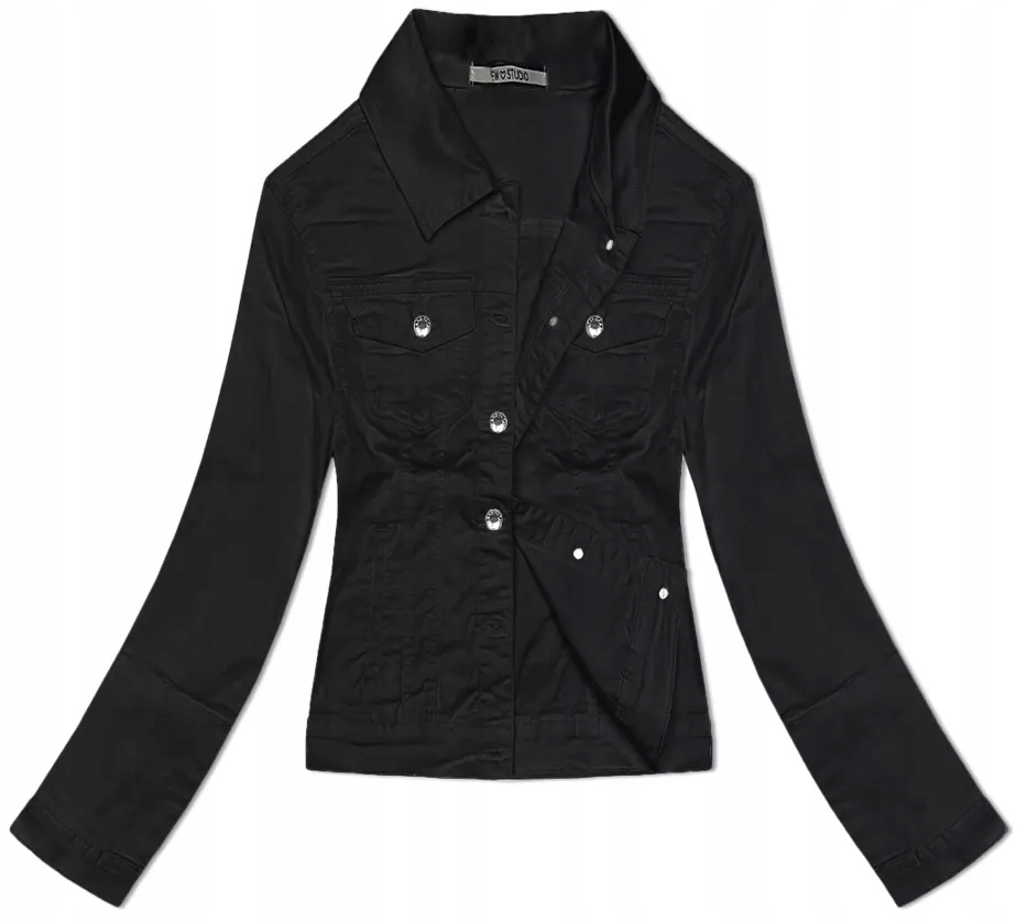 Dámská Jeans Bunda W028-B Černá 46