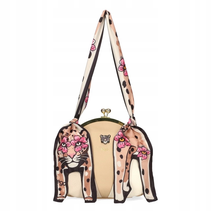 Dámská kabelka Ego kožená bižuterní crossbody s 2 popruhy