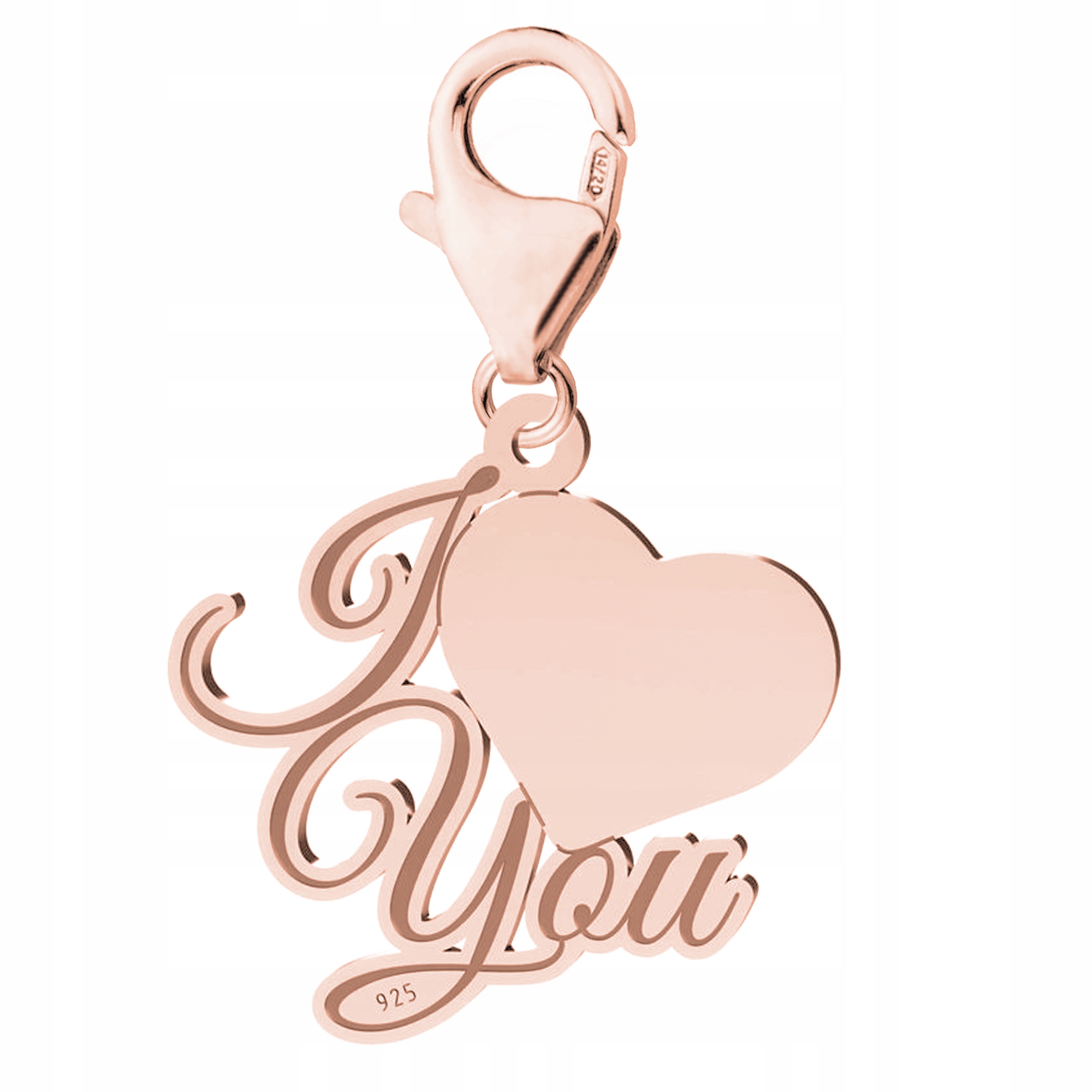 Pozlacený přívěsek I Love You s nápisem Miluji tě Srdce Stříbro 925