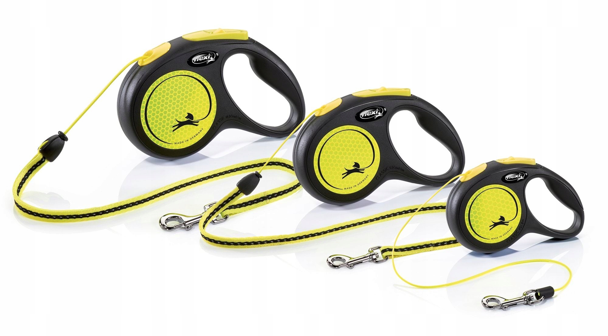 Levně Vodítko Flexi Classic, lanko, vel. M, 5 m, 20 kg, neonová/žlutá