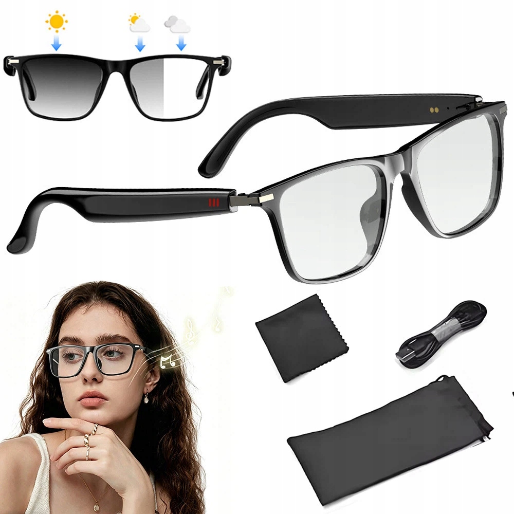 Okulary Inteligentne Ai 45 języków Tłumaczenie Bluetooth Audio Smart