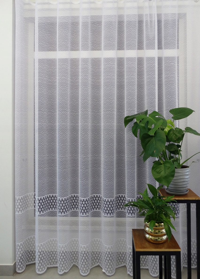 Mg Záclona síť Vzor 41004 Bílá 500x250 cm hotová obšitá Bt M