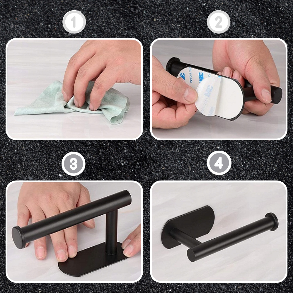 UCHWYT SAMOPRZYLEPNY PAPIER TOALETOWY CZARNY LOFT Kolor czarny