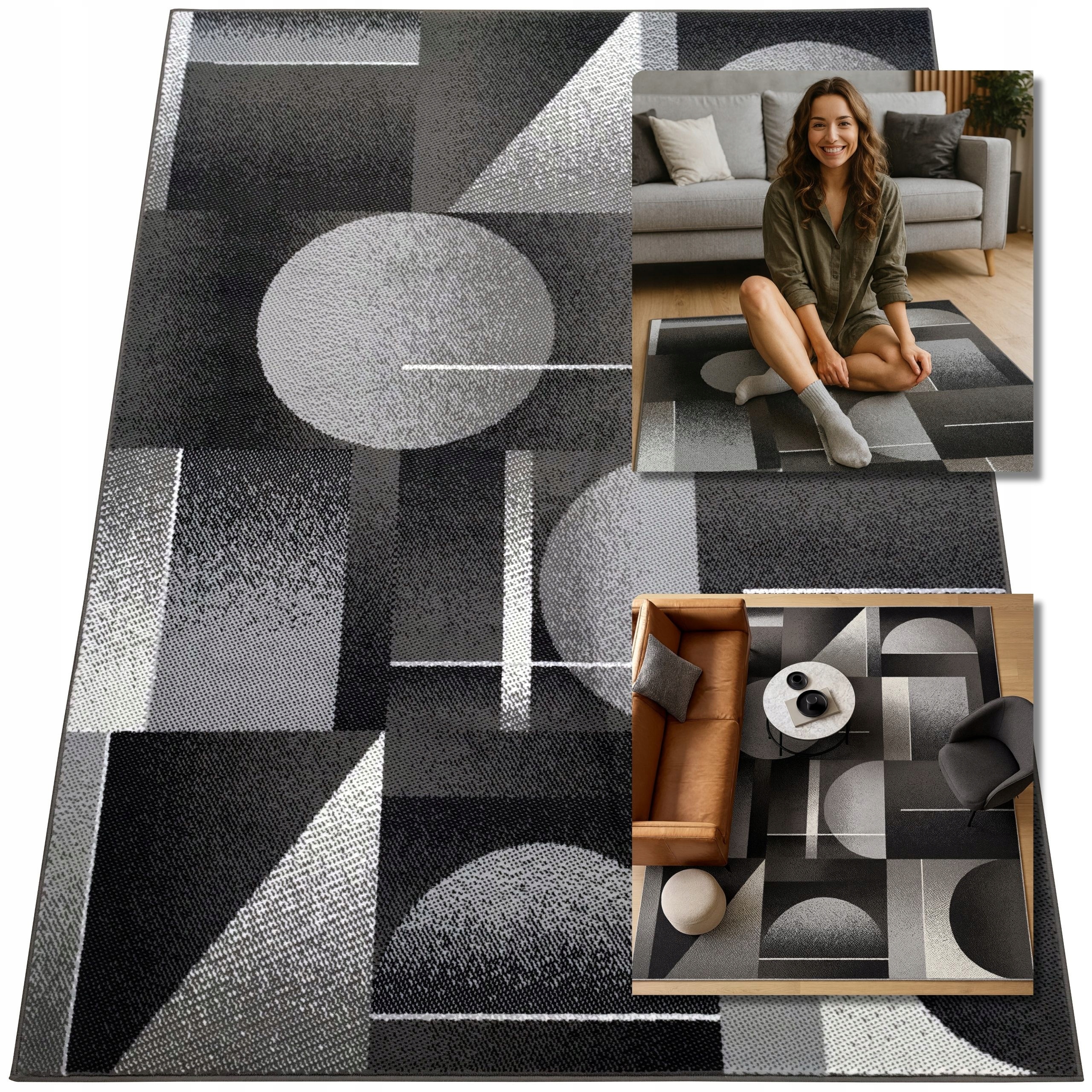 Koberec Moderní Koberec Šedý Bílý Venezia Koberce Do Obývacího Pokoje 80x150