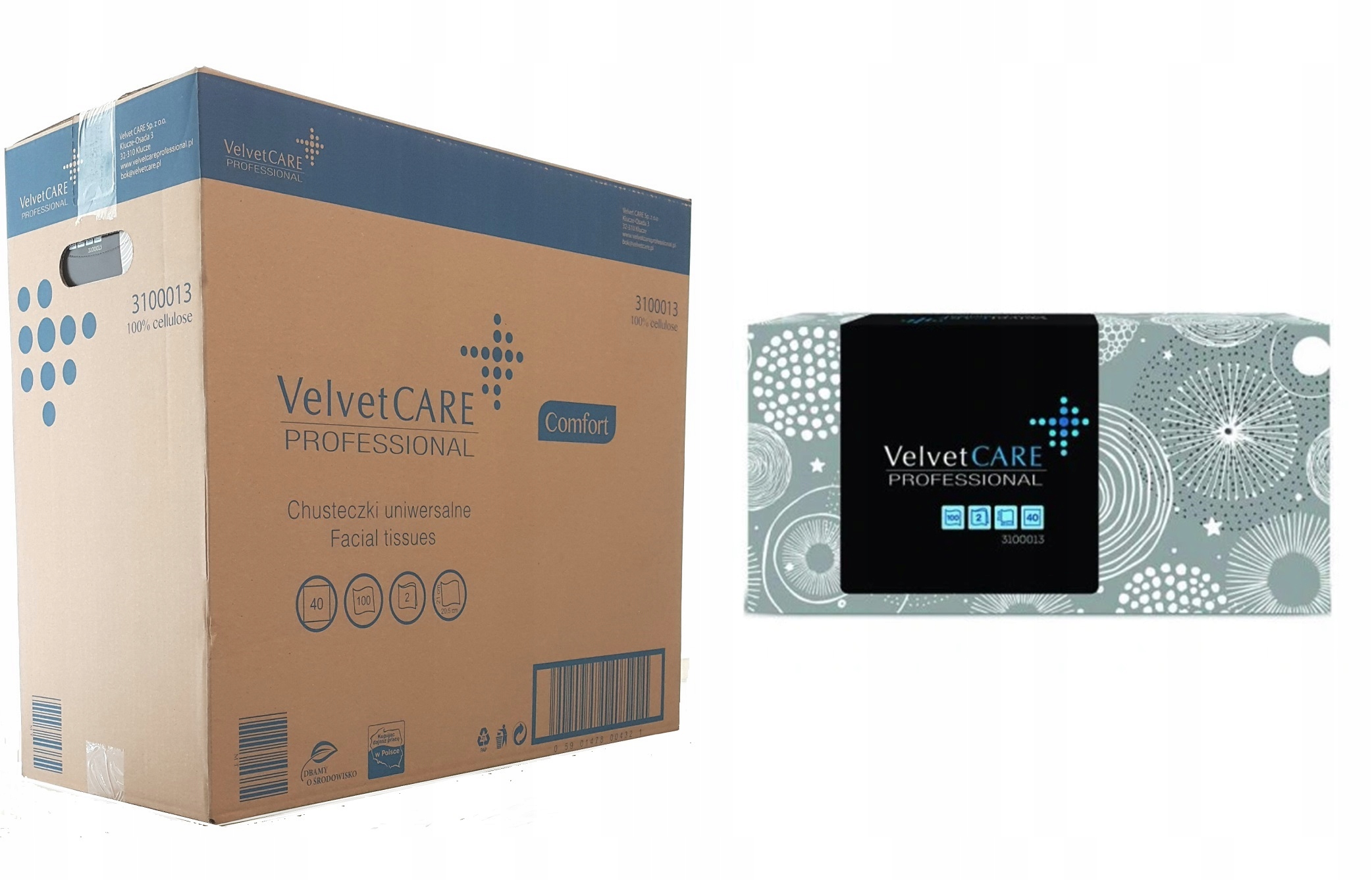 

Chusteczki Higieniczne Velvet Care Box 40 x 100szt