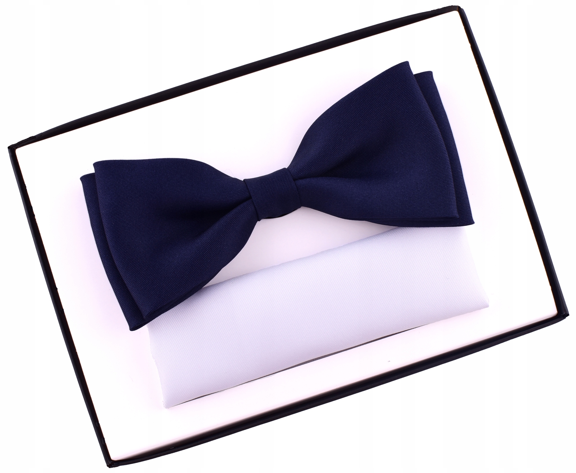 GRANATOWA MUCHA MĘSKA MUSZKA MATOWA Z POSZETKĄ