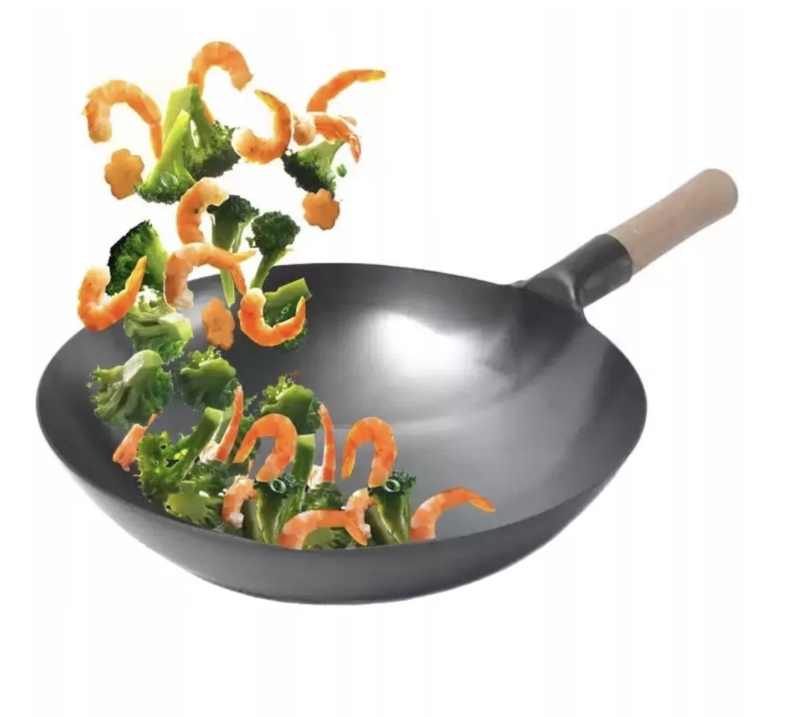 PATELNIA WOK STAL WĘGLOWA 33CM