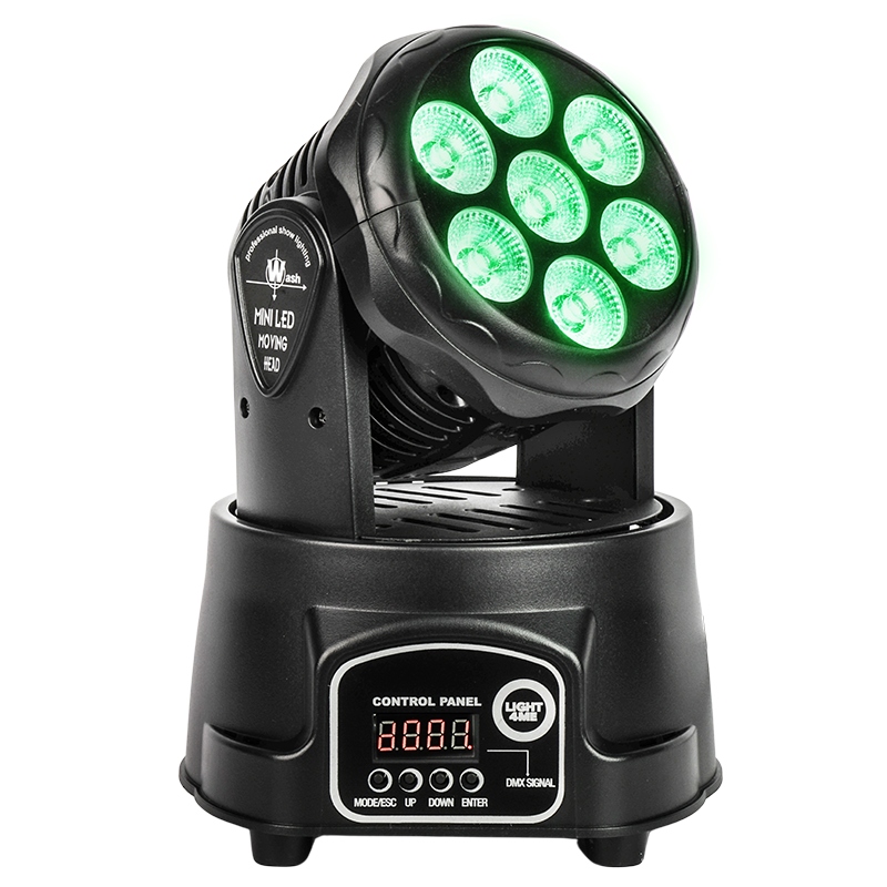 RUCHOMA GŁOWICA OŚWIETLENIE LED ŚWIATŁO SCENICZNE DMX LIGHT4ME COMPACT 7X8W Model COMPACT PMH 7X8W