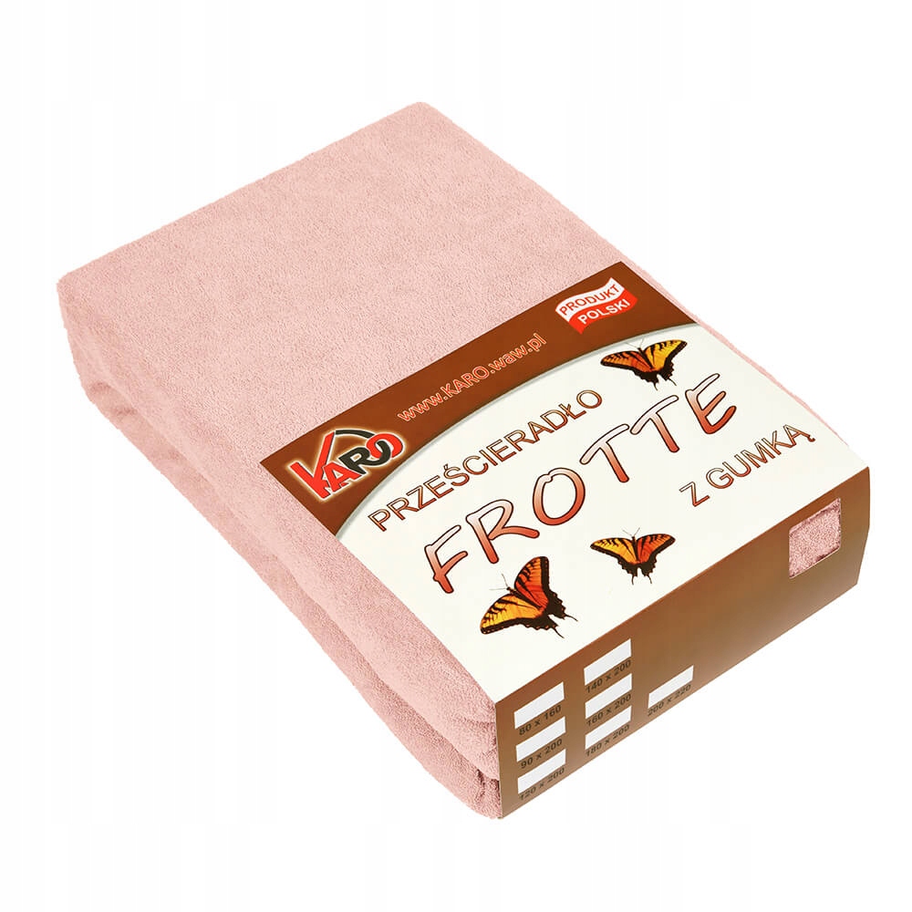 

Prześcieradło frotte z gumką 160x200 łososiowe 006