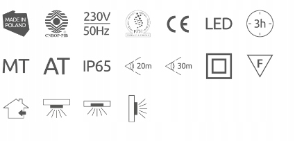 Oprawa ewakuacyjna awaryjna ORION LED II 100 SA 3H MT IP65 91895 Intelight Marka inny