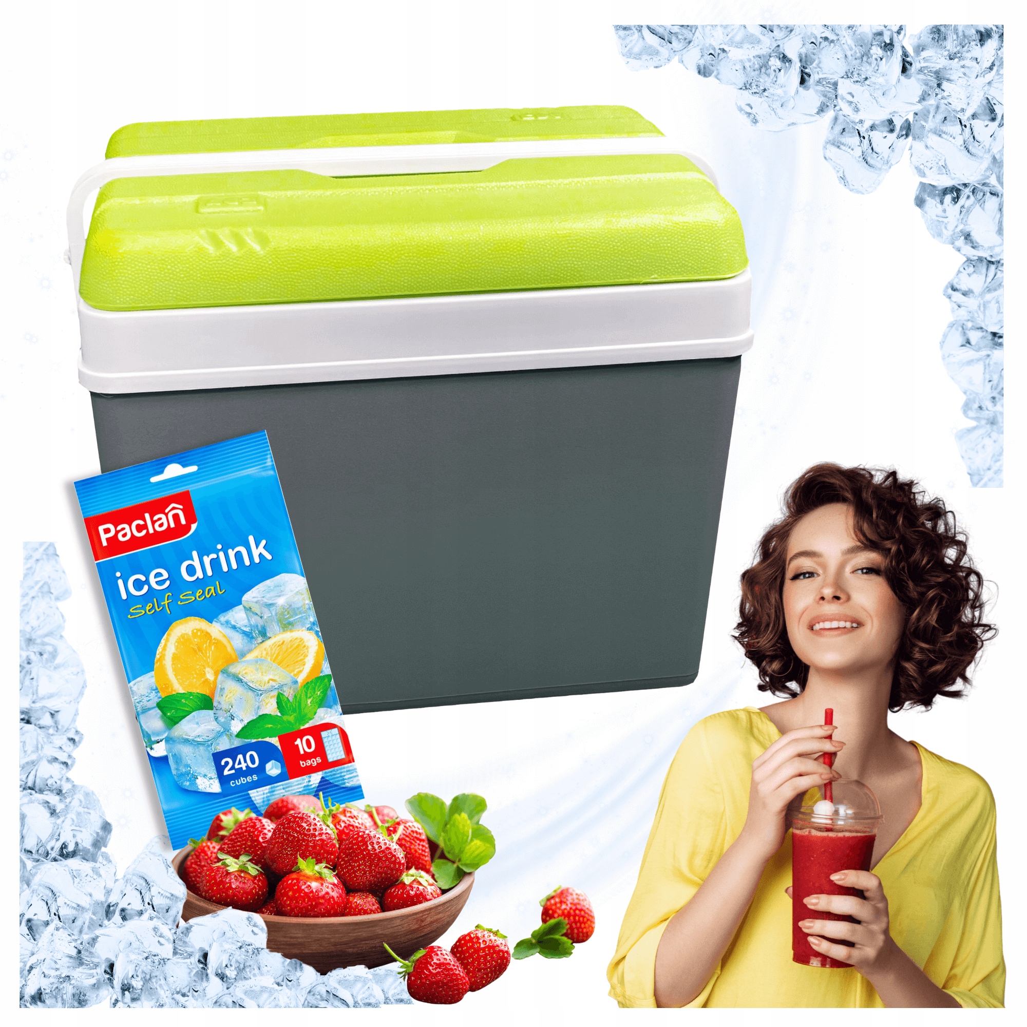 Turistická lednička 35L pasivní na vložky Šedá, do bivaku, prostorná a lehká