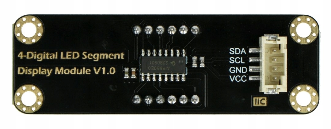 Gravity - wyświetlacz segmentowy 4-cyfrowy I2C - zielony Model DFR0645-G