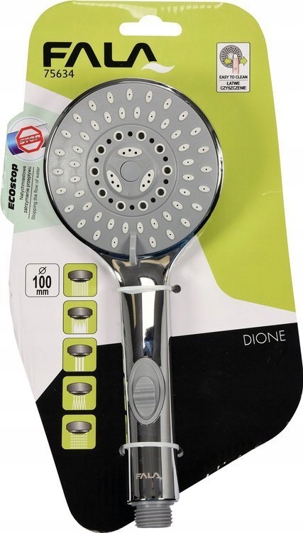 SŁUCHAWKA PRYSZNICOWA 5 FUNKCJI PRZYCISK BLOKADY Linia Dione