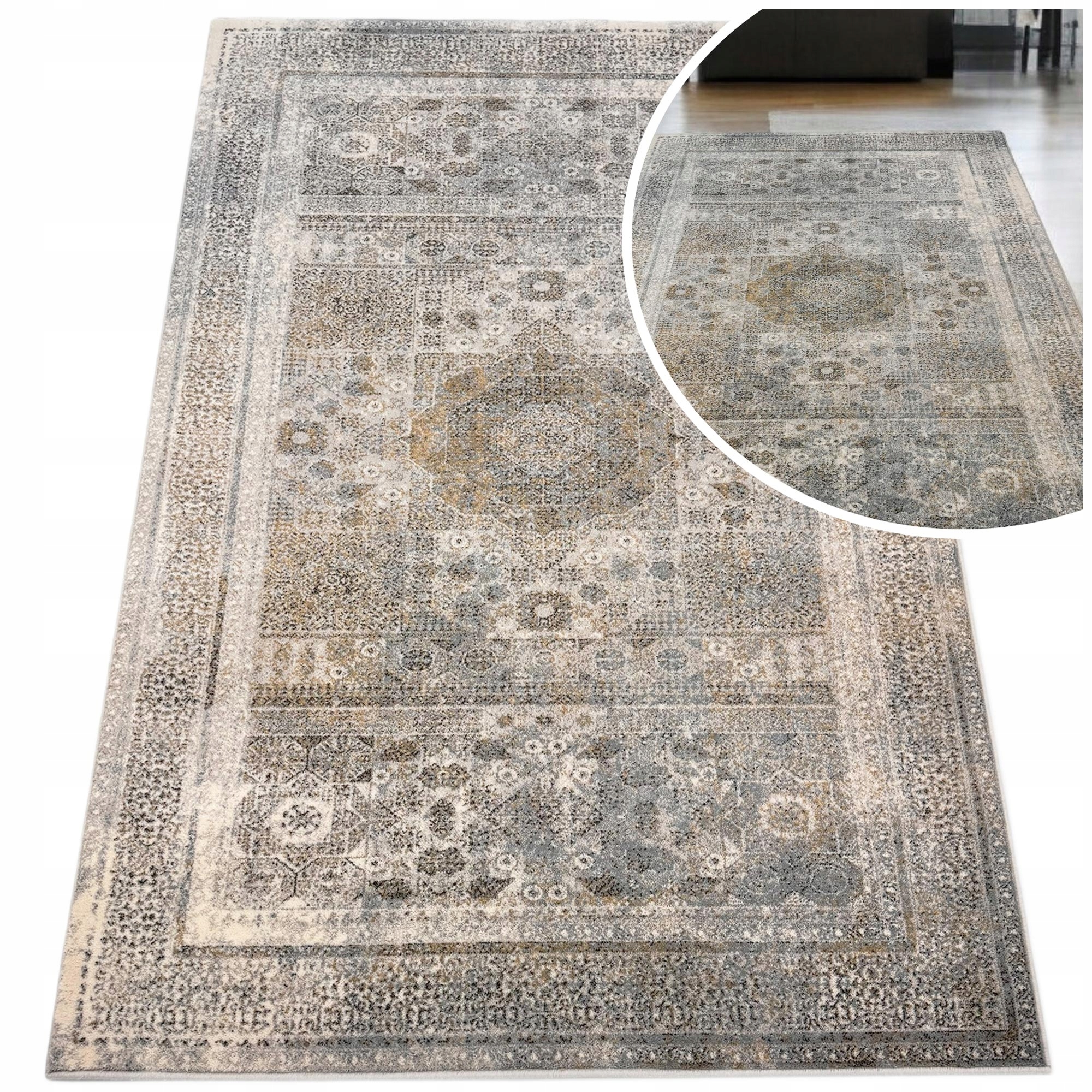 Dywan Dywilan Moon Mamluk Silver 160x230 cm 100% wełny Naturalnej