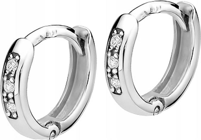 Náušnice z bílého zlata 585 kroužky s ženskými diamanty jsou elegantní