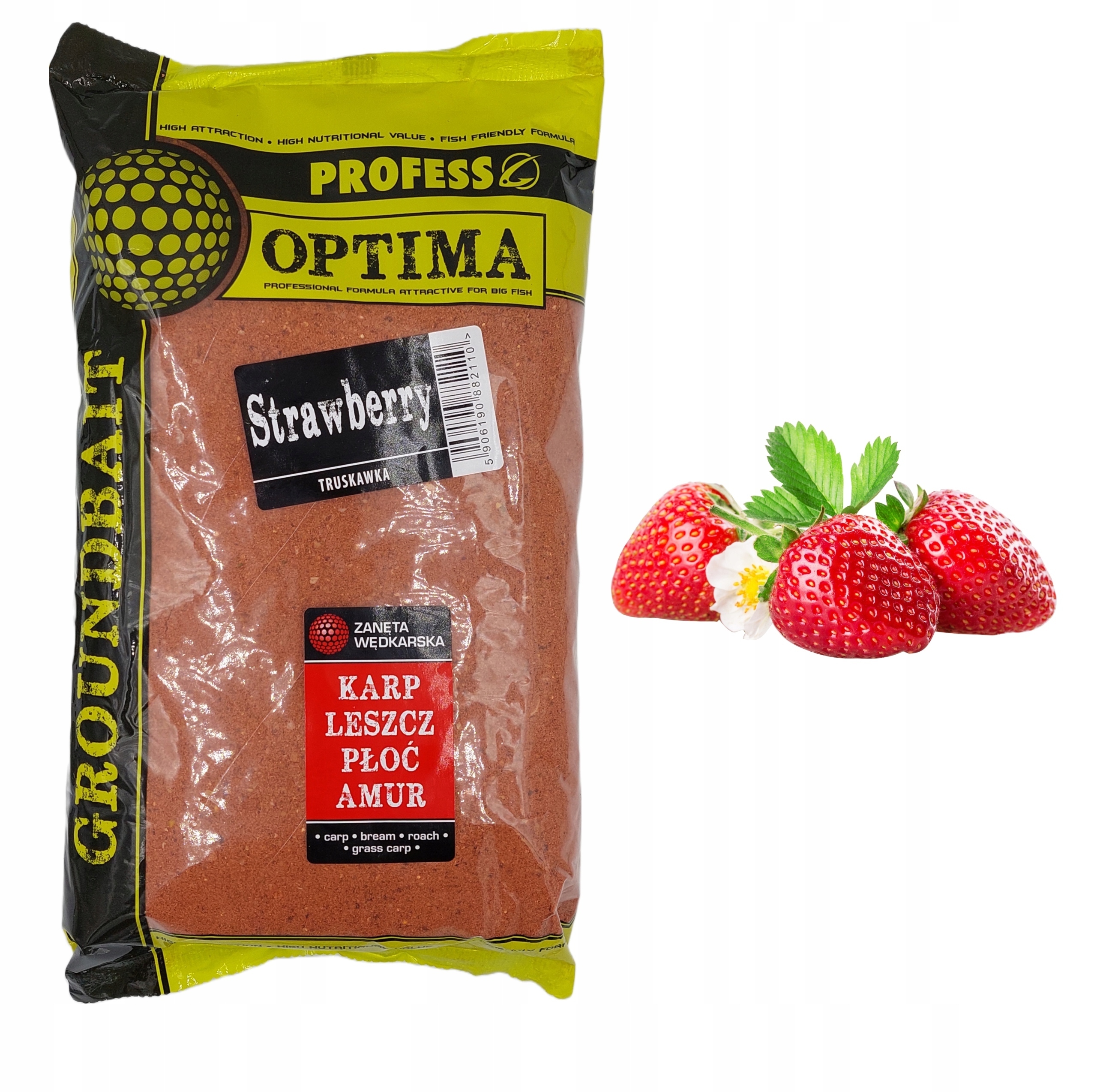 Zanęta Profess Optima Truskawka 1KG Karp Leszcz Płoć Amur