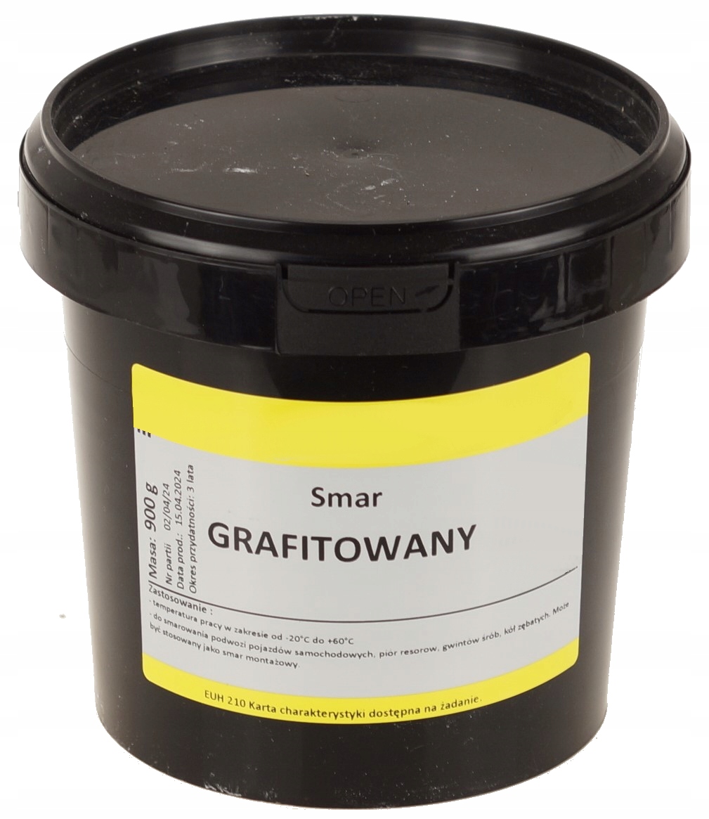 SMAR GRAFITOWANY 900 g PODWOZIOWY DO PRZEGUBÓW RESORÓW SMAROWNICY WIADRO