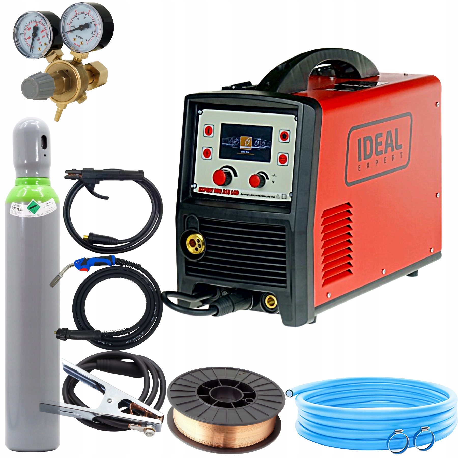 Półautomat spawalniczy Expert Mig 215 LCD Synergic Ideal Mag 200A -zestaw
