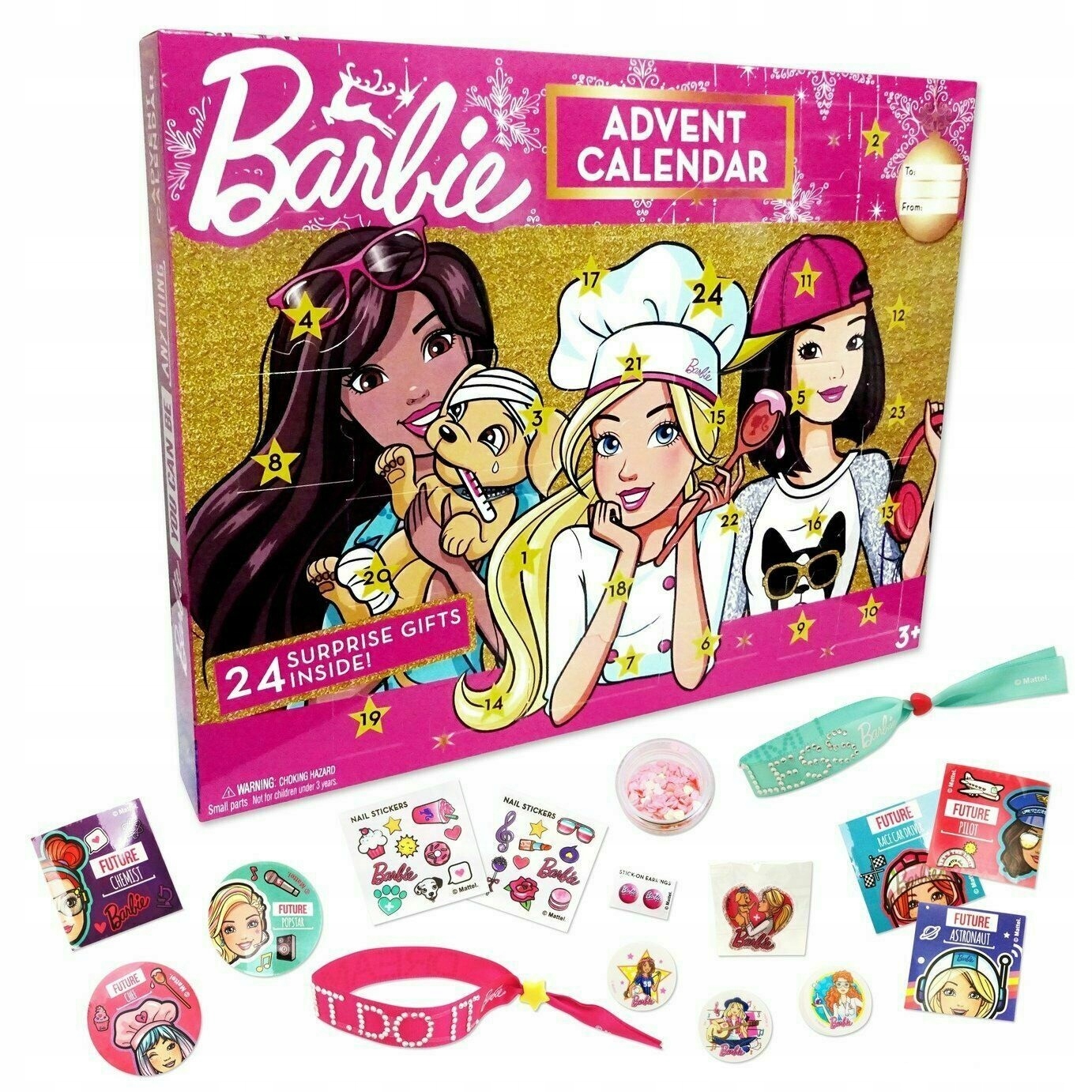 Адвент-календарь Barbie, кукла, одежда, туфли и собачка, 24 сюрприза, от 5 лет — фото 2