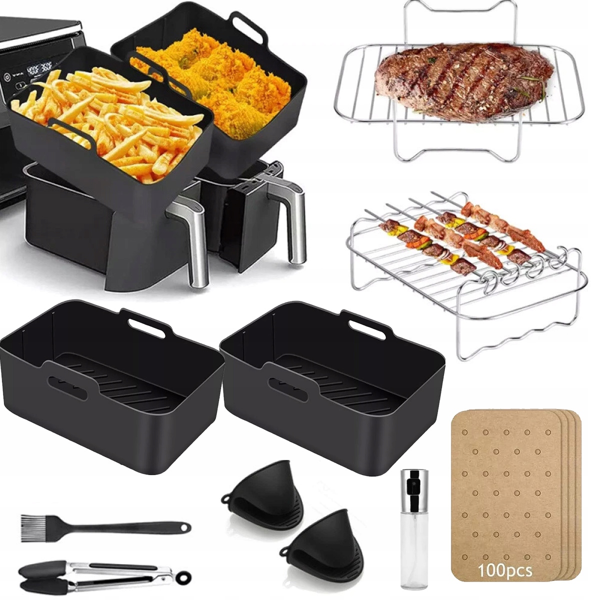Akcesoria Do Frytkownicy Zestaw 22 elementów Air Fryer Do Ninja Foodi AF400