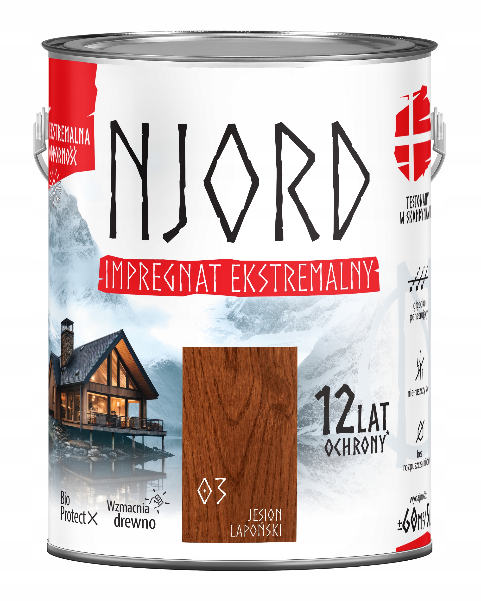 Njord Extrémní Ochranný Impregnát Na Dřevo Jasan Laponský 5 L