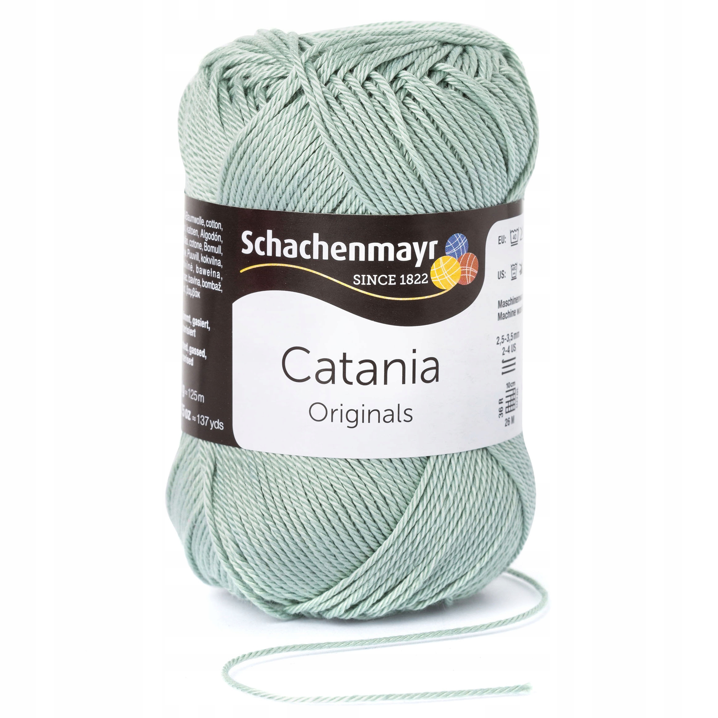 50g włóczka 100% bawełna Catania bladozielona 402
