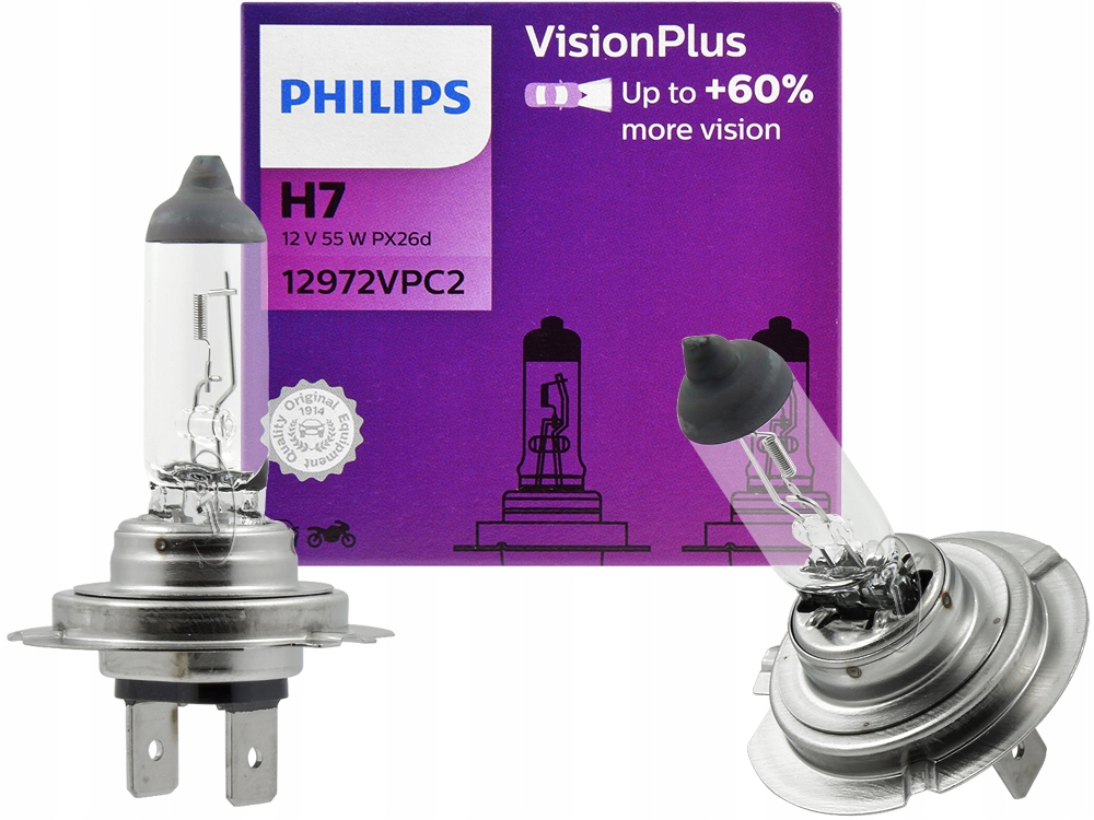 

2 x Żarówka H7 55W Philips Vision Plus 60% PX26D
