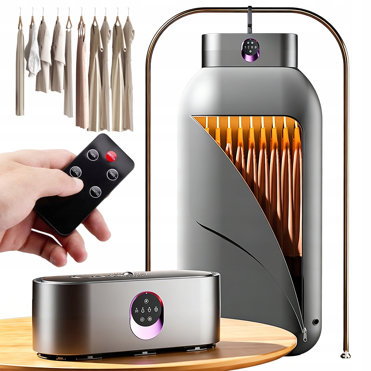 Sušák Na Prádlo 600W Skládací Elektrická Turistická S Časovačem 1-4 Hodiny