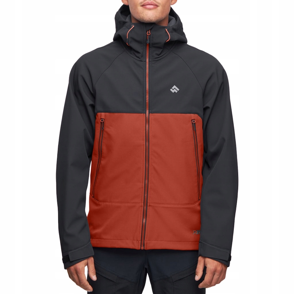 Pánská nepromokavá bunda s kapucí Alpinus Softshell Pelat Brick Red S