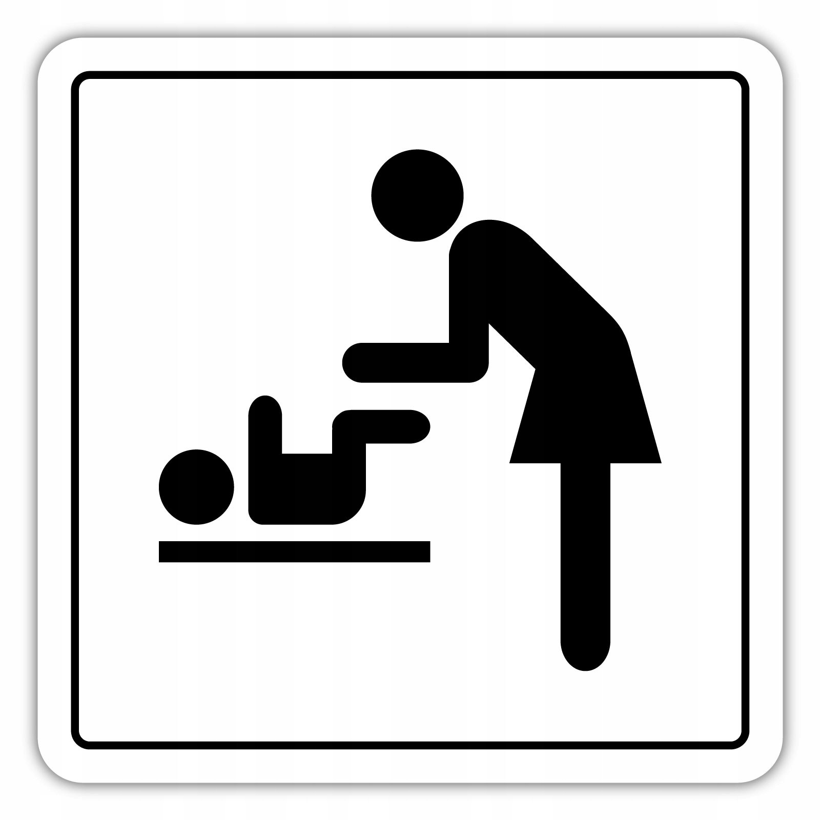 

Miejsce przewijania dziecka 100x100mm piktogram