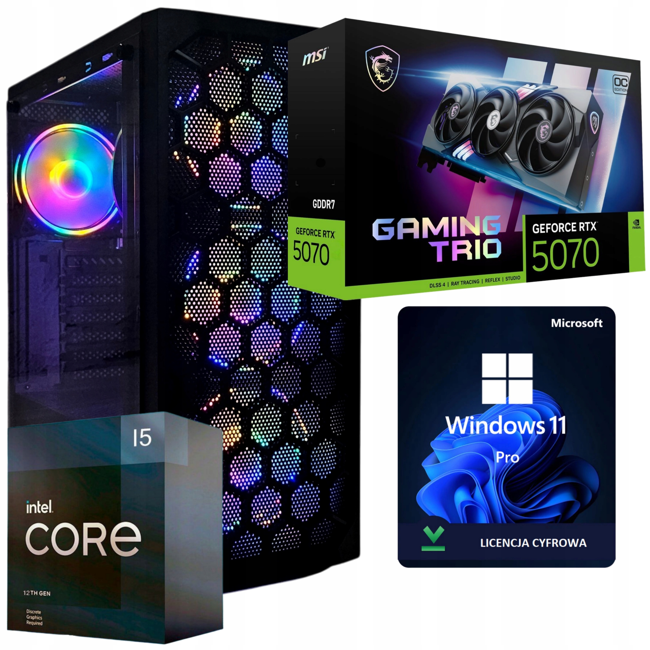 Gamingowy Pc Shadowblade i5 12400F|32GB|SSD 1TB M.2.|RTX 5070 12GB