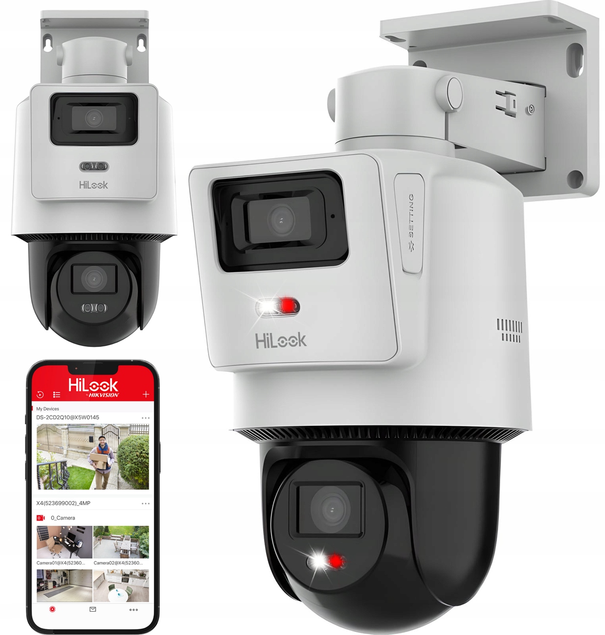 Vonkajšia otočná Ip kamera 8MPx (4MPx+4MPx) TandemVu Audio Autotracking