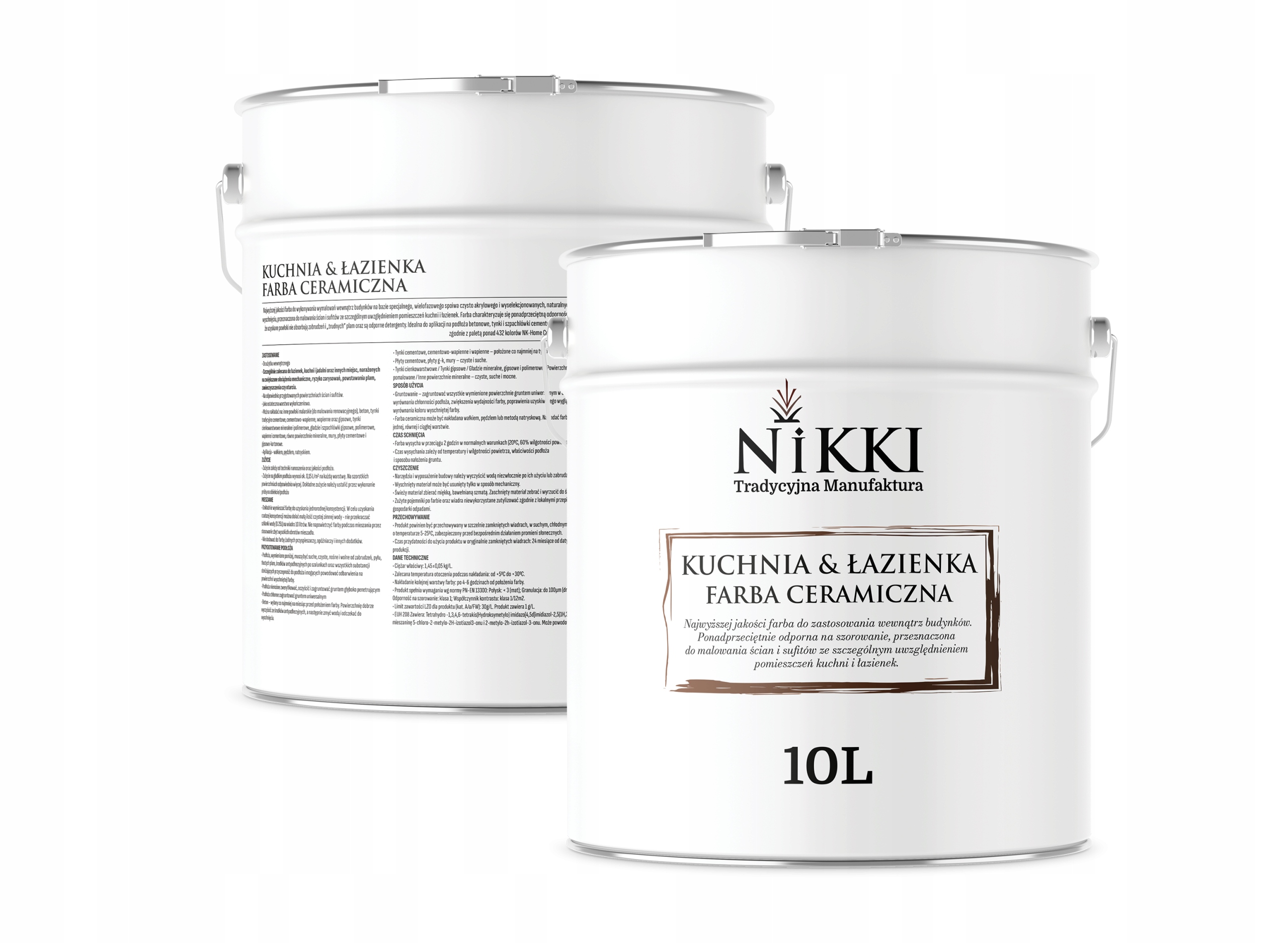 Keramická Farba Kuchyňa Snehová Kúpeľňa Biela 2x10L Hlboká Matná Stena