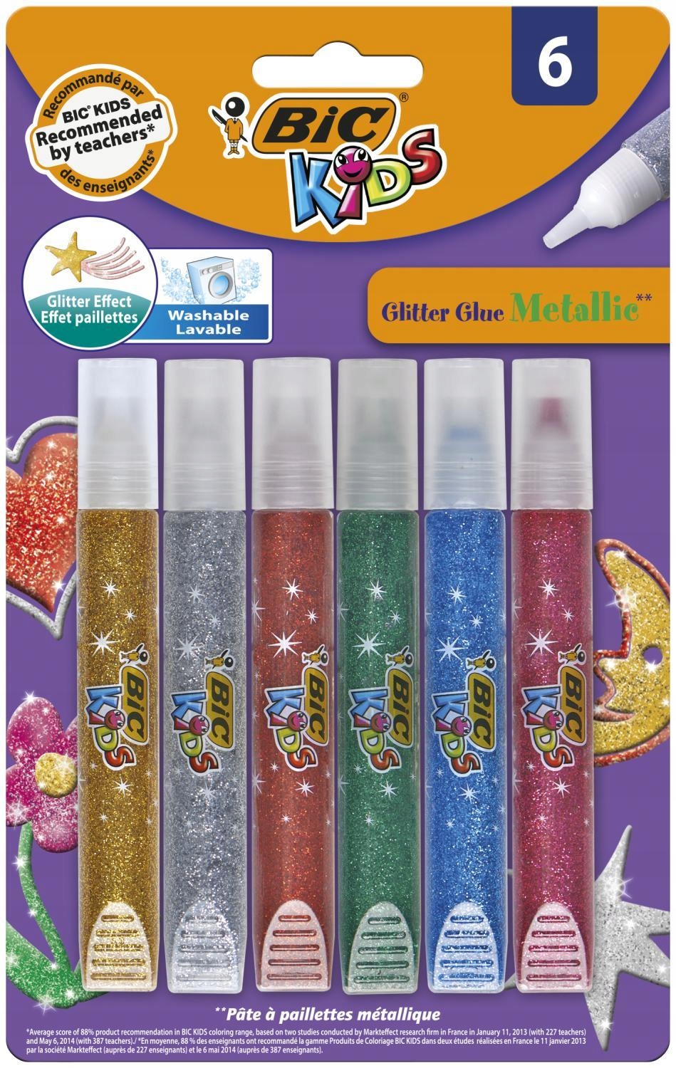 

Klej brokatowy w tubkach Bic Glitter Metallic 6kol