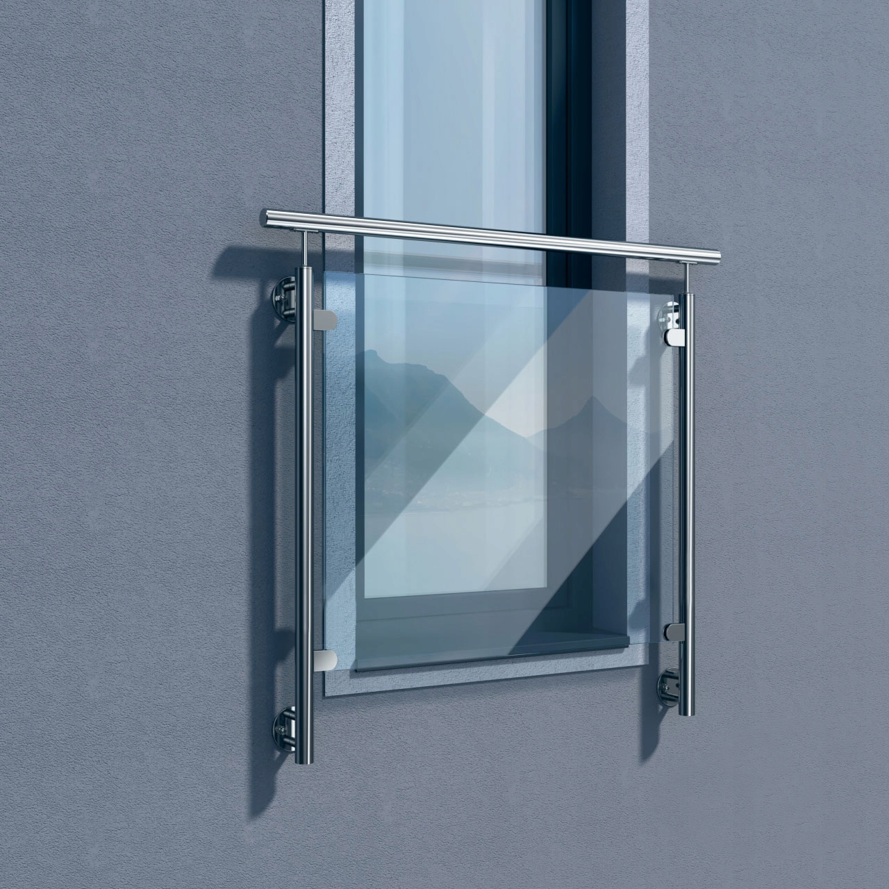 Francouzský balkon – zábradlí z nerezové oceli pro okno o šířce 100 cm