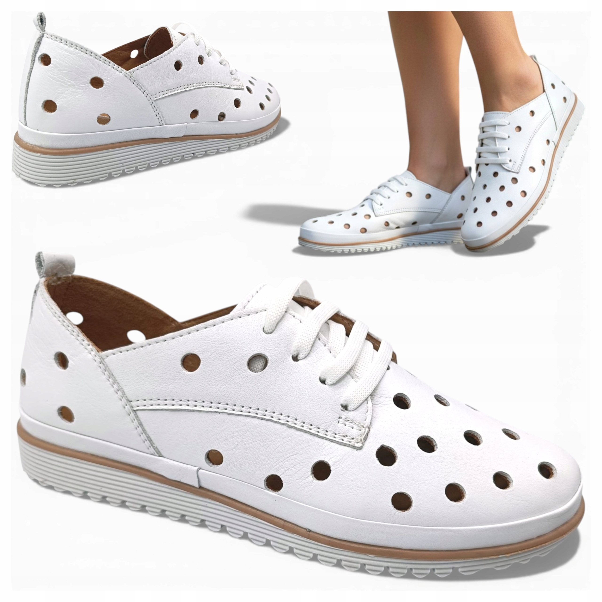 40 Loretta Vitale Dámské boty z přírodní kůže, prodyšné, letní, lehké